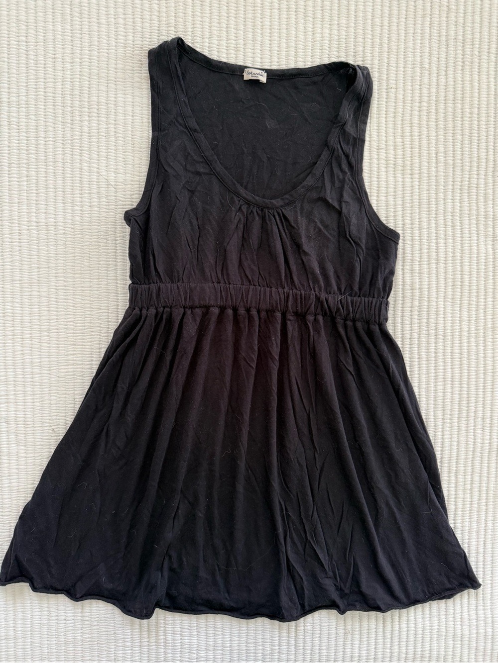 Splendid Black Sleeveless Empire Waist Tunic Top